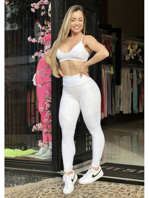 Conjunto Legging Live White Blur