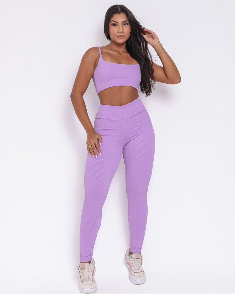 Conjunto Legging Básico Textura Valência + Top Bruna