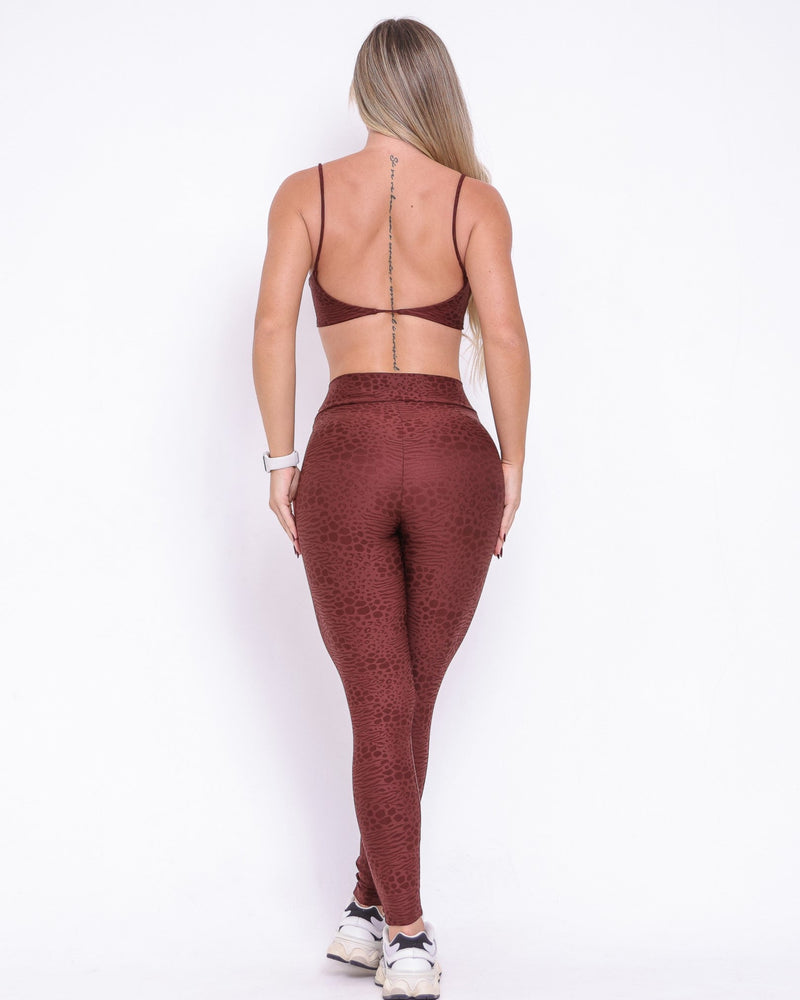 Conjunto Legging Básico Cós Cruzado Feline + Top Ju