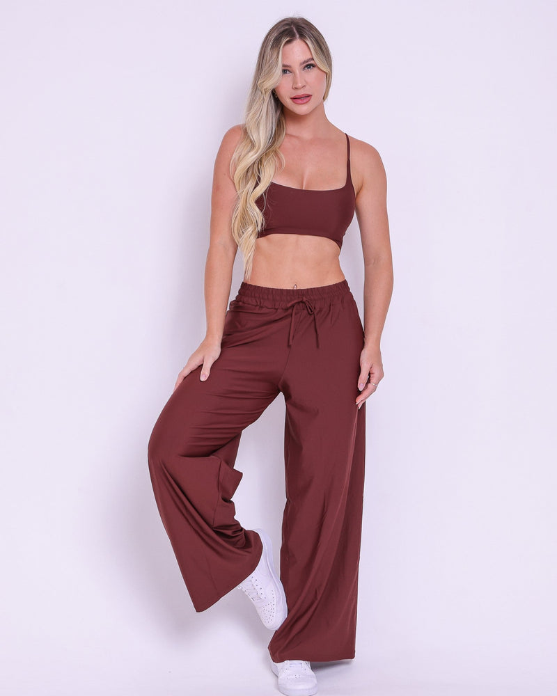 Conjunto Calça Pantalona Wide + Top Bruna