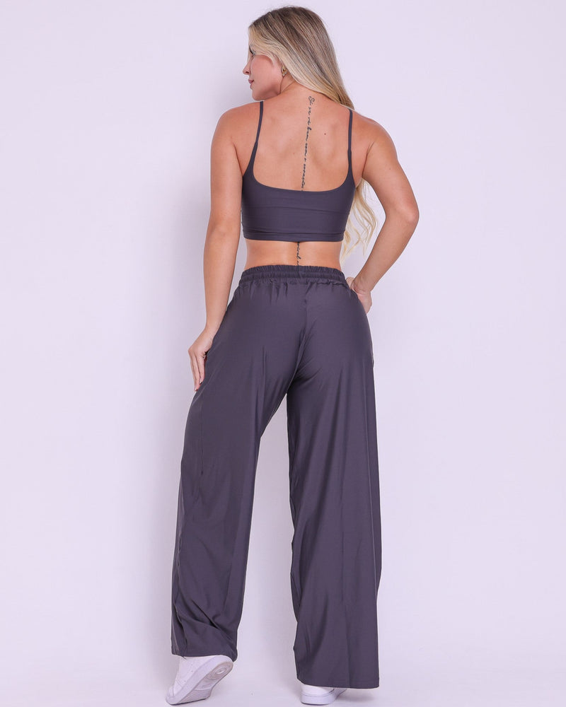 Conjunto Calça Pantalona Wide + Top Bruna