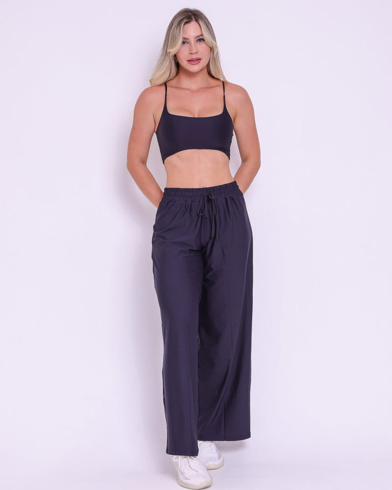 Conjunto Calça Pantalona Wide + Top Bruna