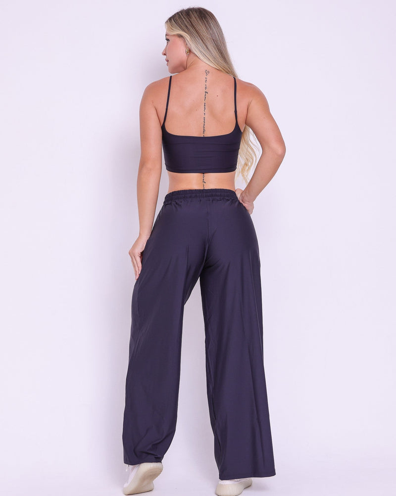 Conjunto Calça Pantalona Wide + Top Bruna