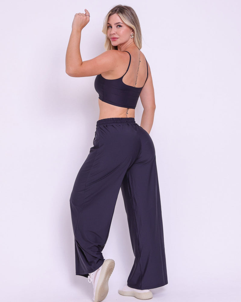 Conjunto Calça Pantalona Wide + Top Bruna