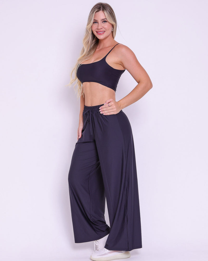 Conjunto Calça Pantalona Wide + Top Bruna