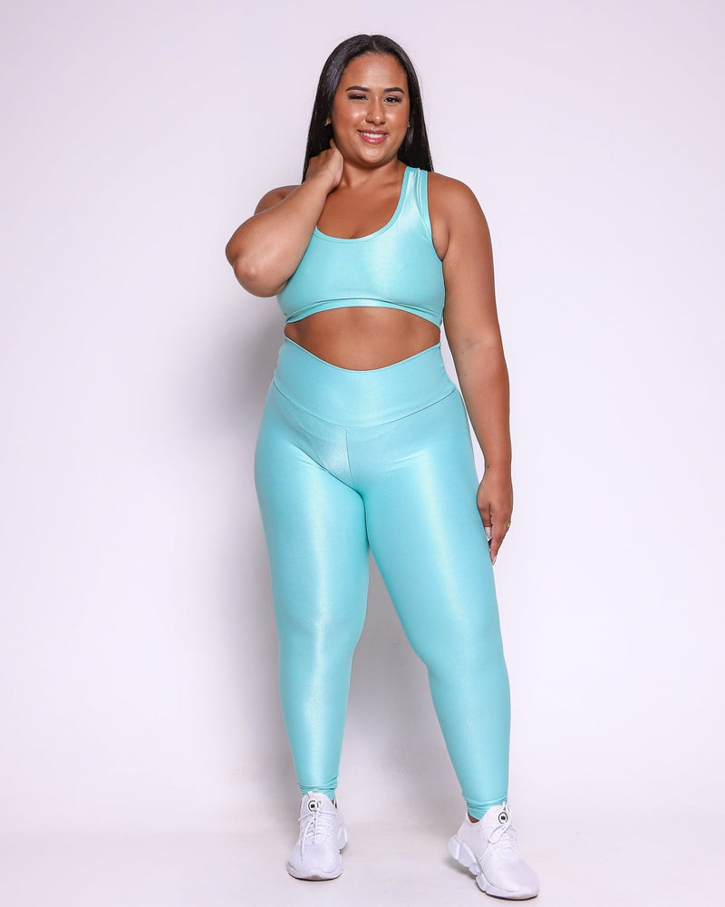 Conjunto Legging Curve Plus Size + Top Nadador (Todas cores)