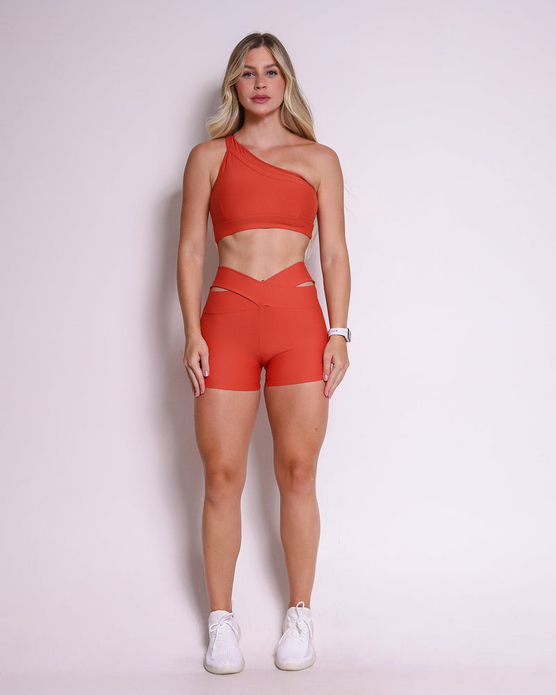 Conjunto Short Básico Cós Cruzado Light + Top Paloma