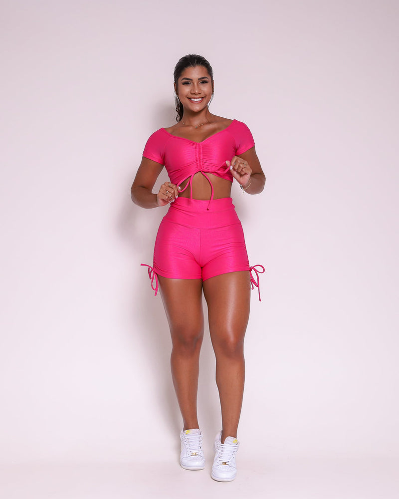 Conjunto Short Básico Cross Compressão + Top Manguinha