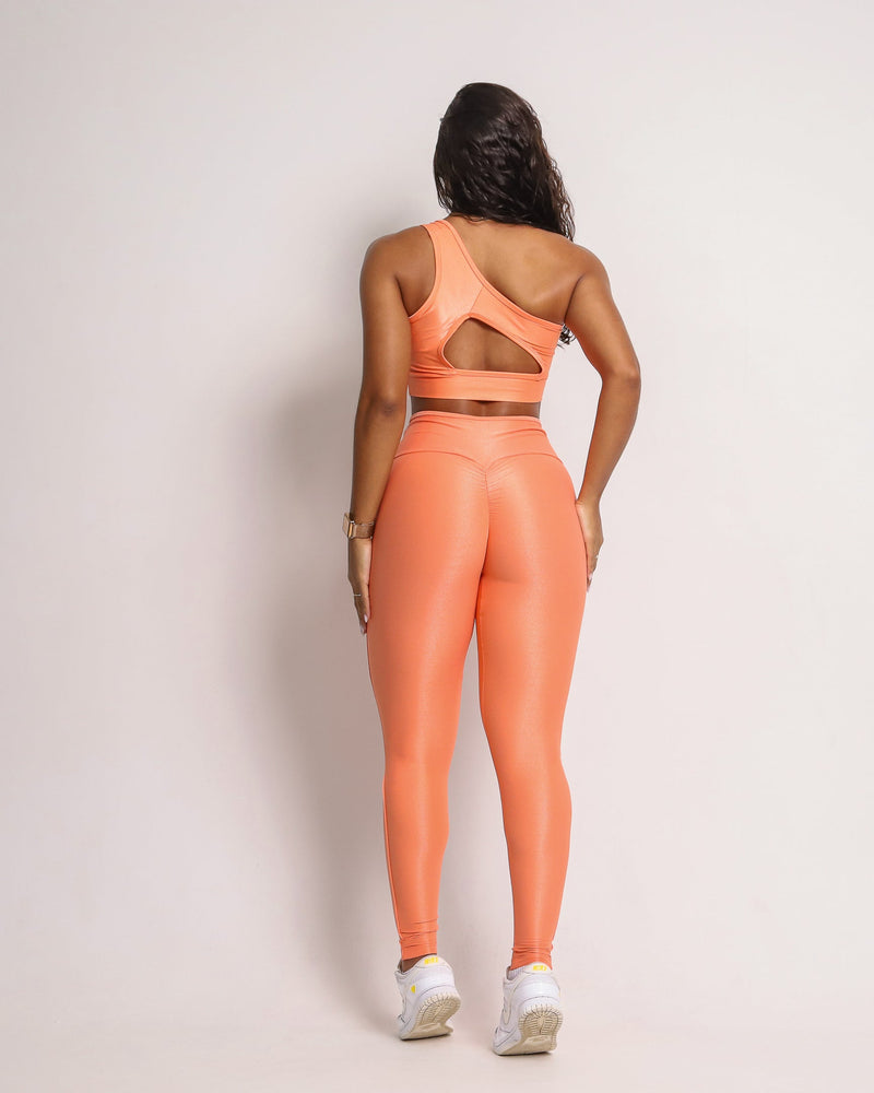 Conjunto Legging Empina Bumbum Vivo Cós Reto Compressão + Top Paloma