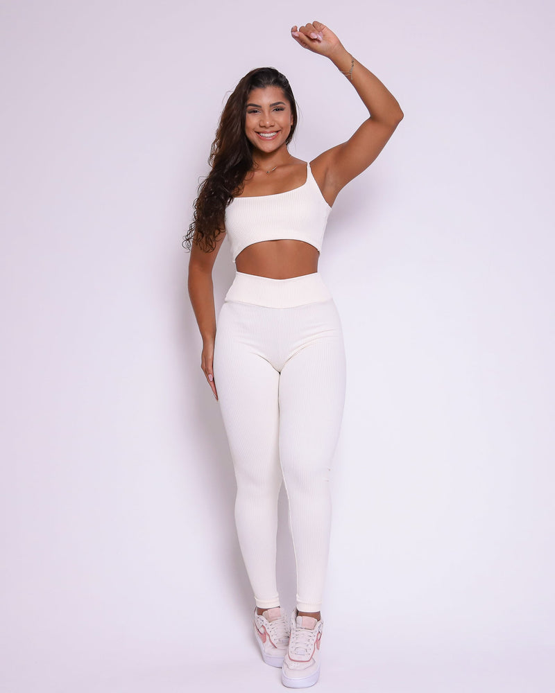 Conjunto Legging Básico Textura Valência + Top Bruna