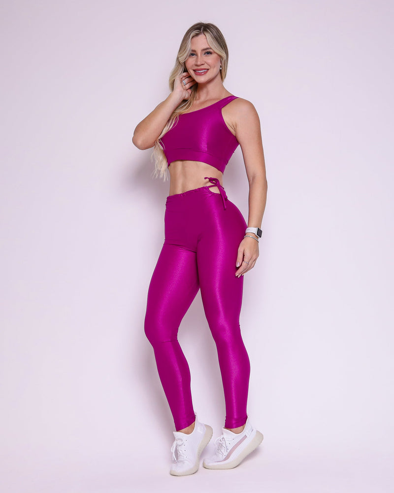 Conjunto Legging Empina Bumbum Vivo Cós Ajuste Compressão + Top Paloma