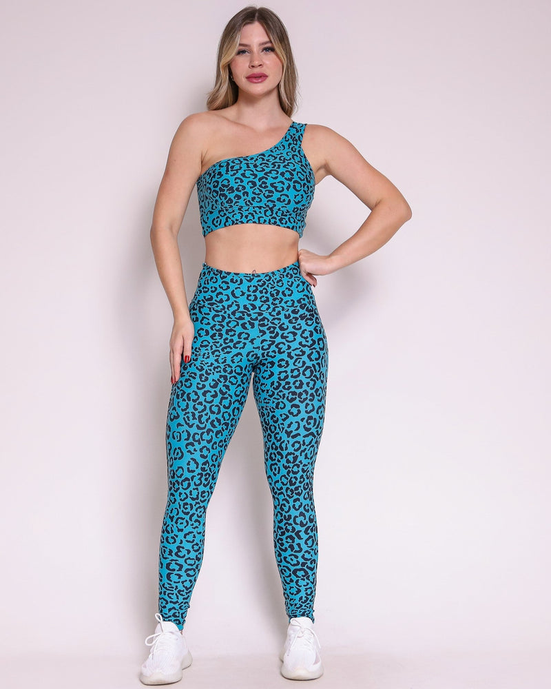 Conjunto Legging Empina Bumbum Onça + Top Paloma