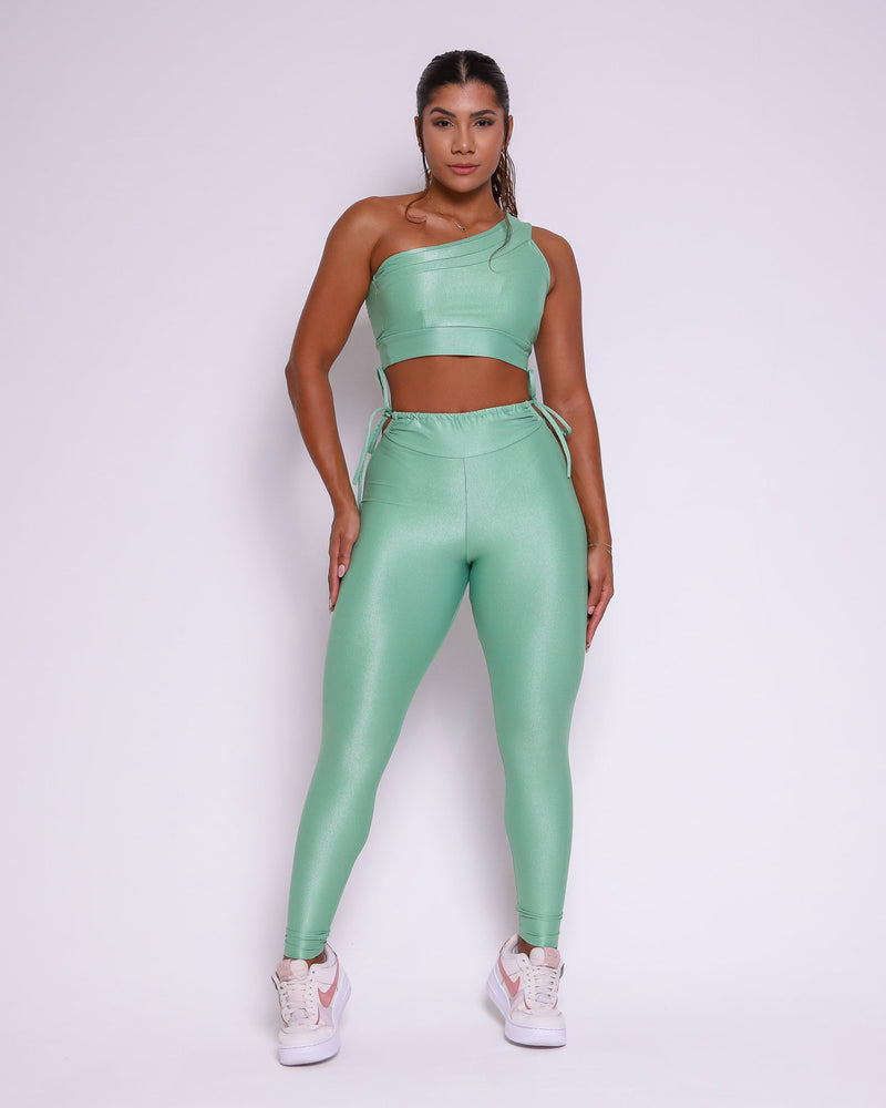 Conjunto Legging Empina Bumbum Vivo Cós Ajuste Compressão + Top Paloma