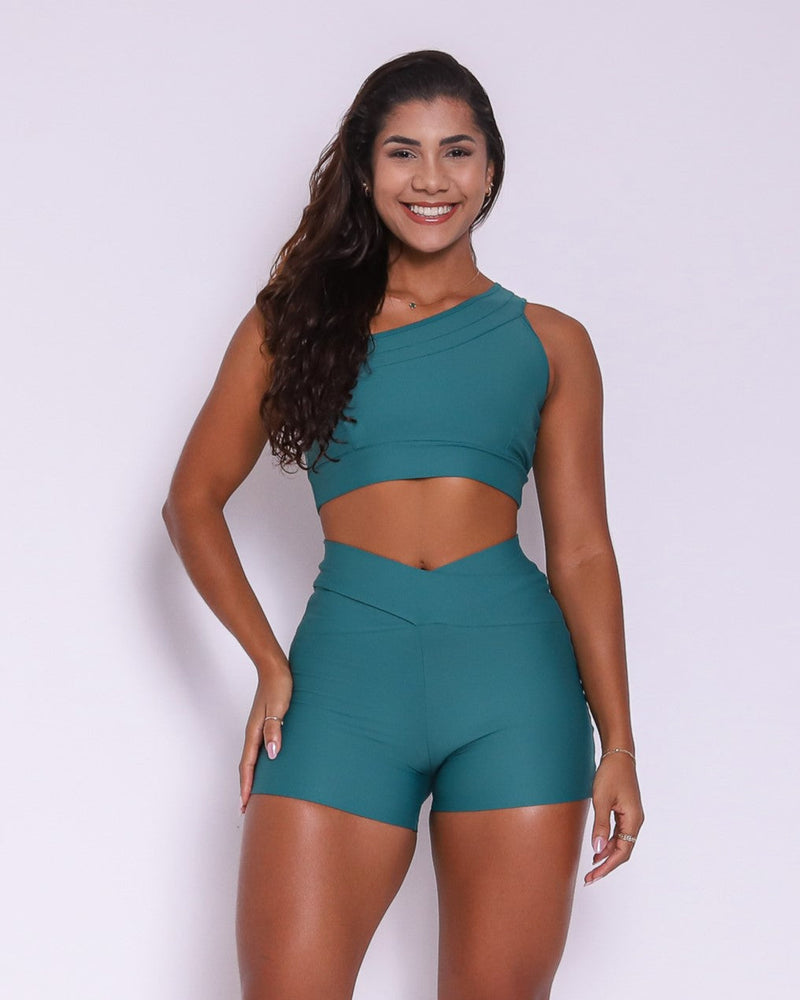 Conjunto Short Básico Cós Cruzado Light + Top Paloma