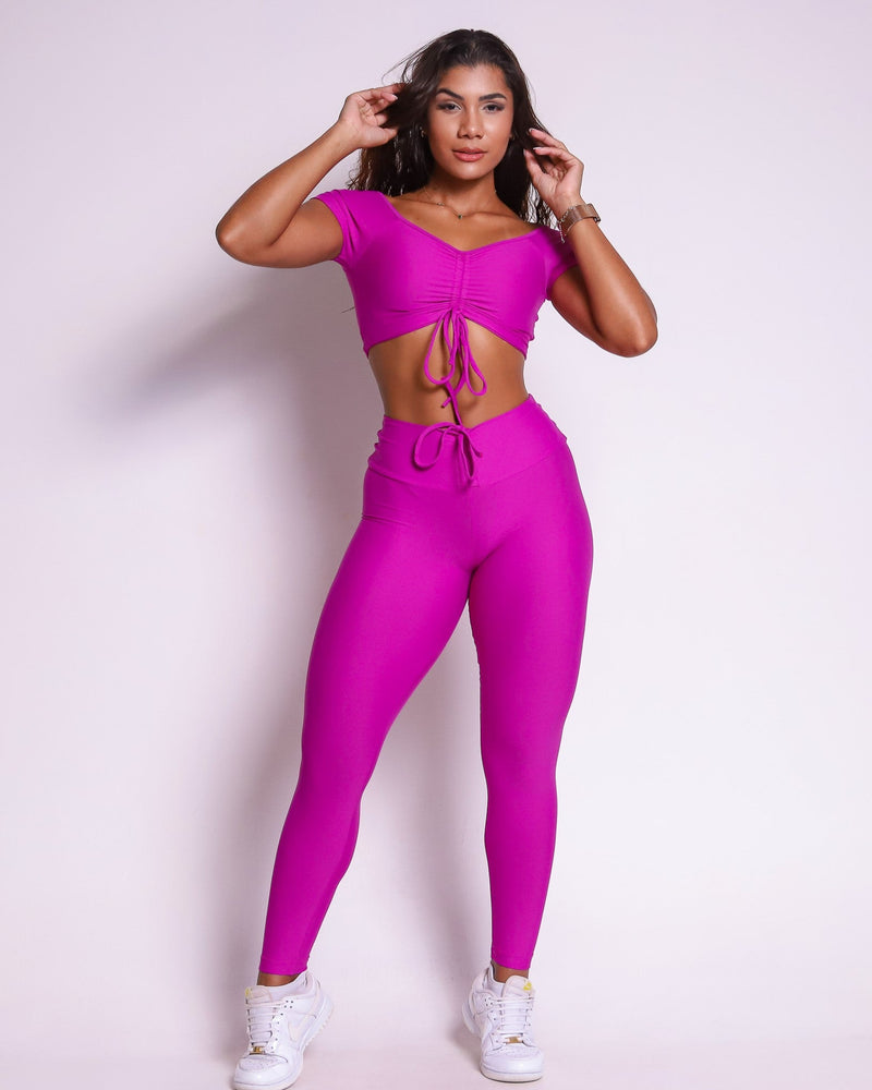 Conjunto Legging Empina Bumbum Light + Top Manguinha