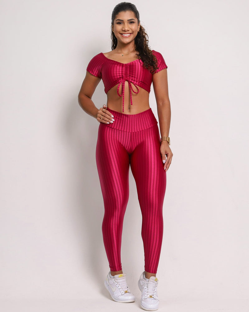 Conjunto Legging Básico Cirrê + Top Manguinha