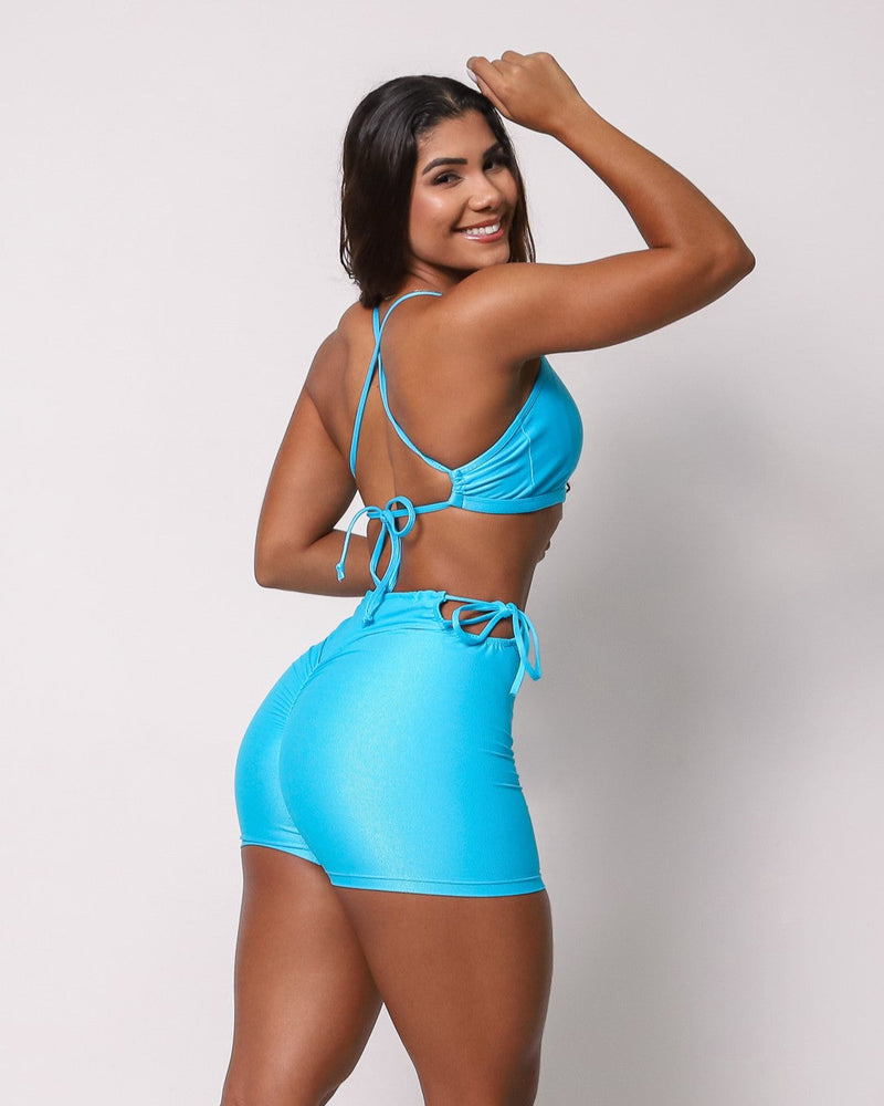 Conjunto Short Empina Bumbum Ajuste Compressão + Top Paula