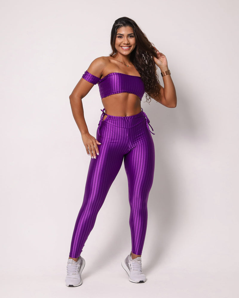 Conjunto Legging Empina Bumbum Cirre + Top Ciganinha